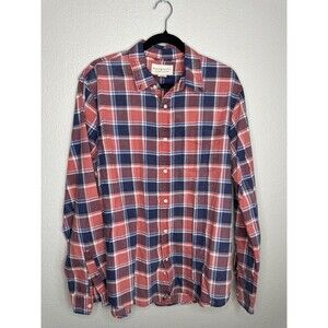 Denim & Supply Ralph Lauren Shirt Mens Large Red Blue Plaid Button Down Casual